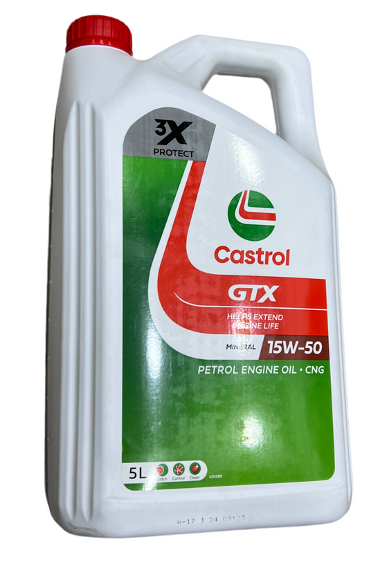 جركن زيت وعليه لتر هديه Castrol gtx 15w-30 ٥ لتر